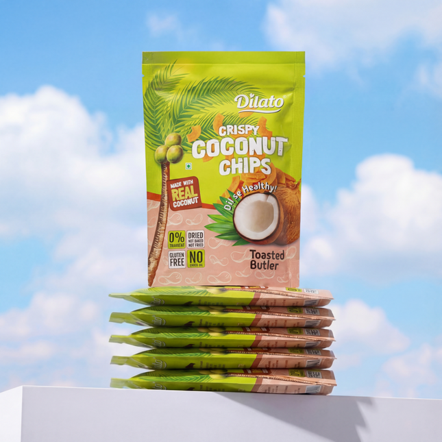 Crispy Coconut Chips Toasted Butler Pack of 6